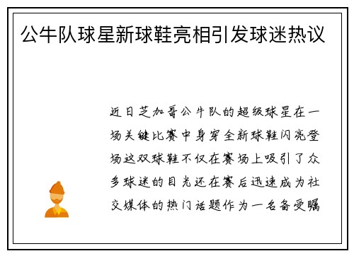 公牛队球星新球鞋亮相引发球迷热议